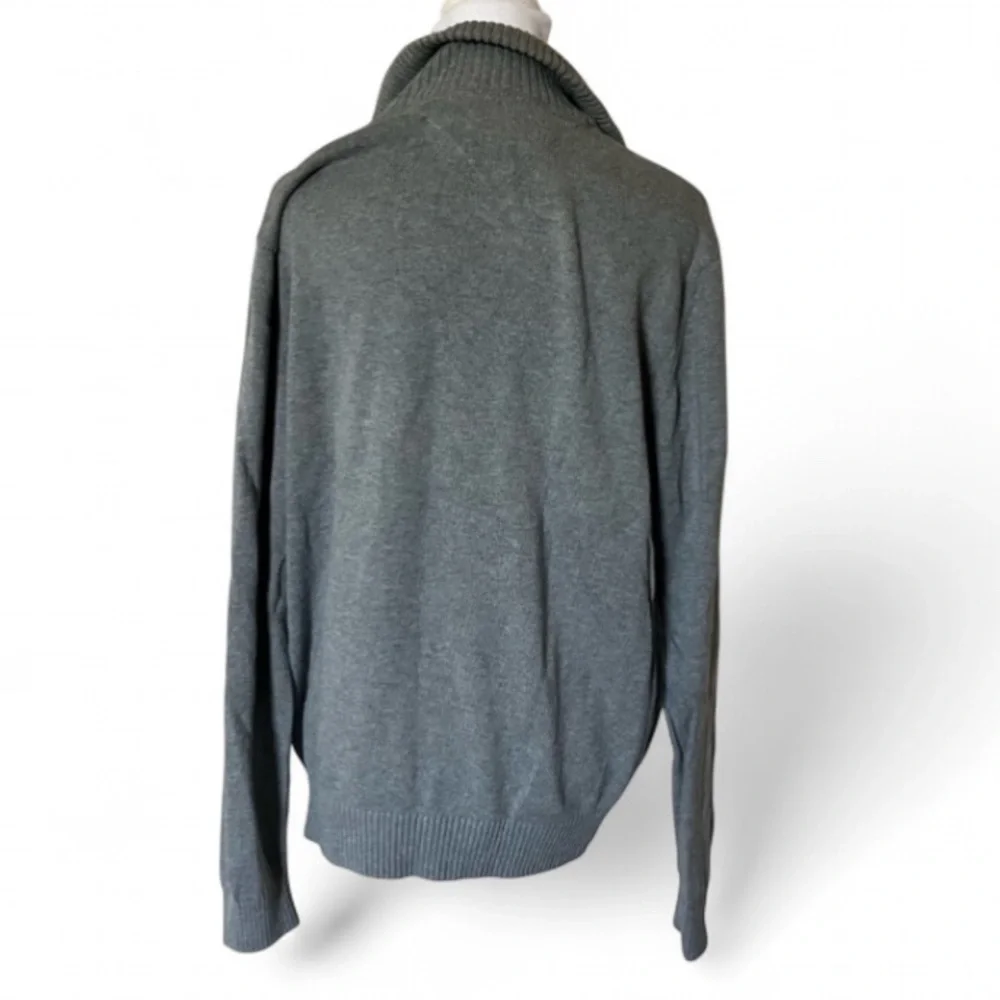 Tommy Hilfiger Mens Gray Quarter Zip Knit Long Sleeve Sweater size Medium
